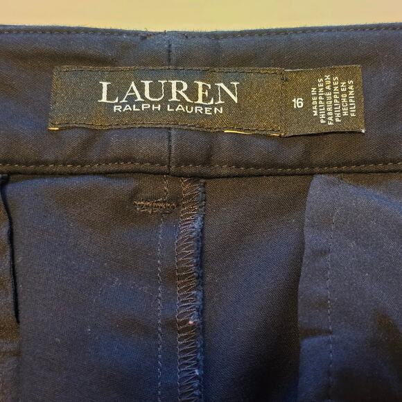 Lauren Ralph Lauren Dress Pants Womens Plus Size 16 Navy Blue Cropped Career - Picture 3 of 10